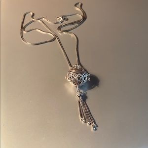 Heart Locket Fringe Sterling Silver 925 Necklace
